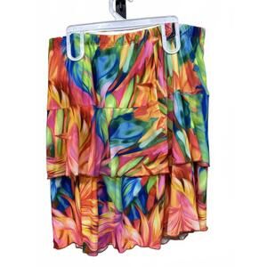 NEW FASHQUE women's 3 tier ruffle skort in brights